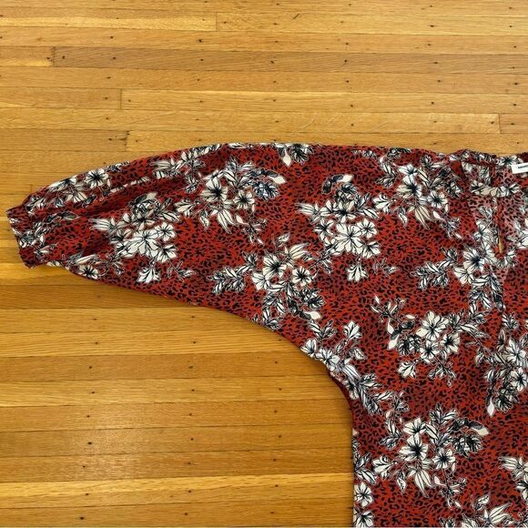 Amanda Uprichard red/white/black cheetah leopard print  floral dress - Picture 3 of 8